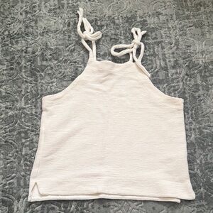Madewell Cream Tie-Shoulder Textured Cami